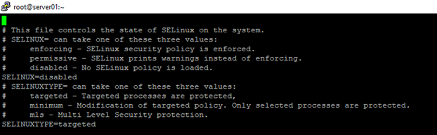 selinux disalbes