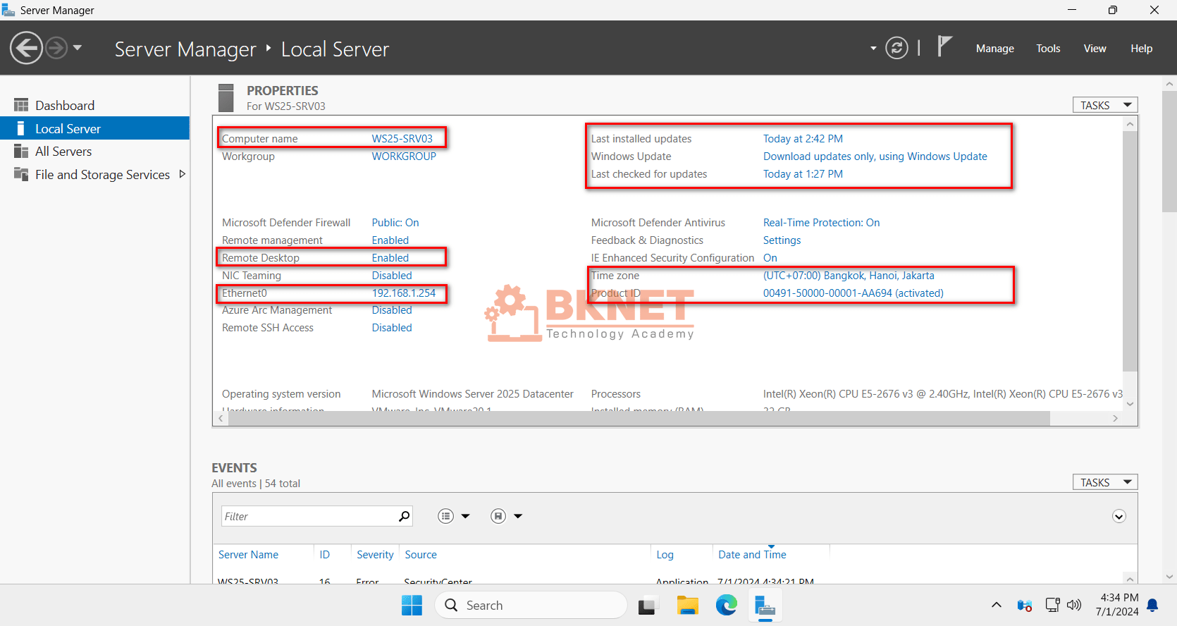 cau hinh sau khi cai dat windows server 2025 29